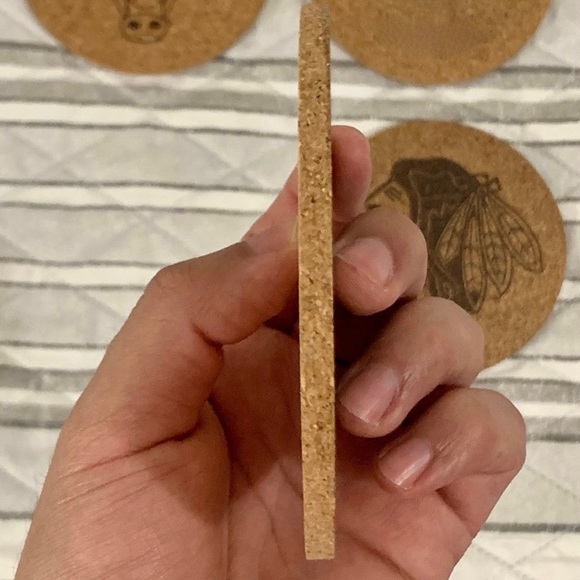 Chicago Sports Teams Laser Engraved Cork Coasters Lot of 4 - Picture 7 of 7